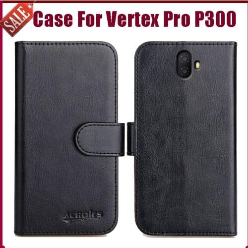 Hot! Vertex Pro P300 Case 6.09" High Quality 6 Colors Flip Soft Leather Phone Wallet Cover For Vertex Pro P300 Case Card Slots