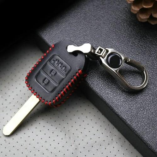 Leather Car Key Cover Case For Honda Civic CRV Dio af18 FIT Jazz Accord 2018 Shadow Forza 125 300 Key Ring Holder Accessorie