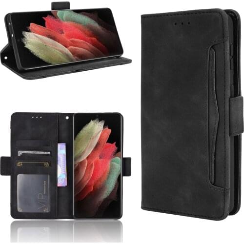 Leather Flip Phone Case for Samsung S21 / S21 Plus / S21 Ultra / A02S ( USA / Eurasian ) Back Cover with Stand Coque Phonebag