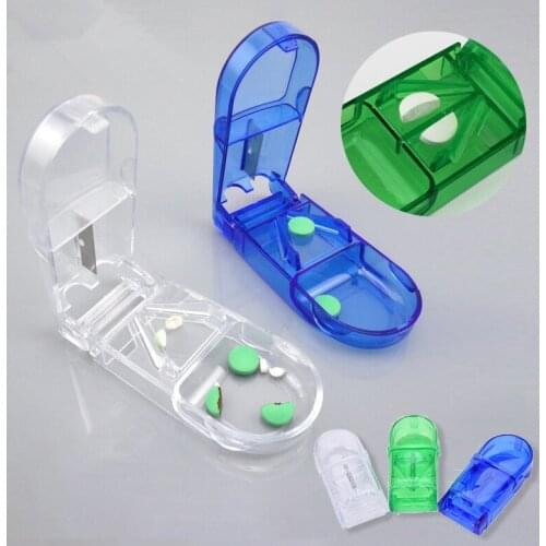 Medicine-cut Device Dispenser Pill Case Folding Vitamin Medicine Drug 3 colors Pill Box Organizer Tablet Container Cutting Drugs