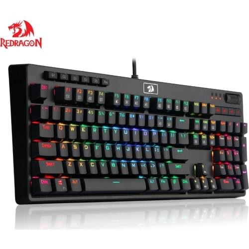 Redragon K579 Newest Mechanical Gaming Keyboard RGB Blue Switch Full Size Ergonomic Design with LED Backlight USB Wired 104 Key