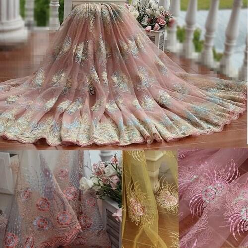 Mlaey 3color african lace fabric 2018 high quality lace french mesh fabric lace fabrics for dress lace trim 1yard