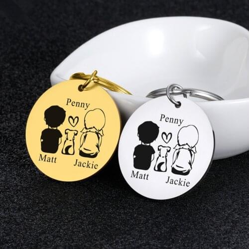 Fashion Lovers' Keychain Personalized Custom Name for Dog Lovers Boyfriend Girlfriend Trendy Keyring Key Tag Valentines Day Gift