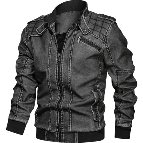 2020 Mens Fashion Leather Jacket Slim Fit Stand Collar PU Jacket Male Anti-wind Motorcycle Lapel Diagonal Zipper Jackets Men 6XL