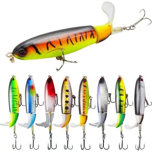 11cm/15g Fishing Lure Set Bass with Topwater Floating Rotating Tail Artificial Hard Bait Fishing Lures Slow Sinking Hard Lure