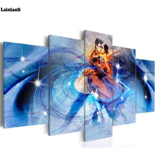 5 pcs Dream Wall painting Romantic Couple Dance diamond embroidery mosaic Abstract picture diamond painting Room Home Decoration