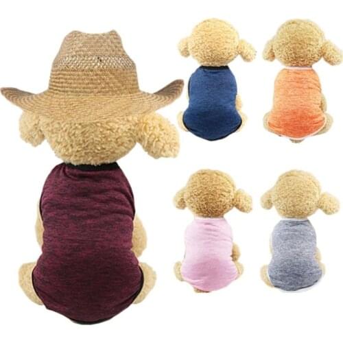 PUOUPUOU Solid Dog Clothes Warm Cotton Dogs Pets Clothes Lovely Sweatshirt Vest for Small Medium Dogs Ropa Para Perros XS-XXL