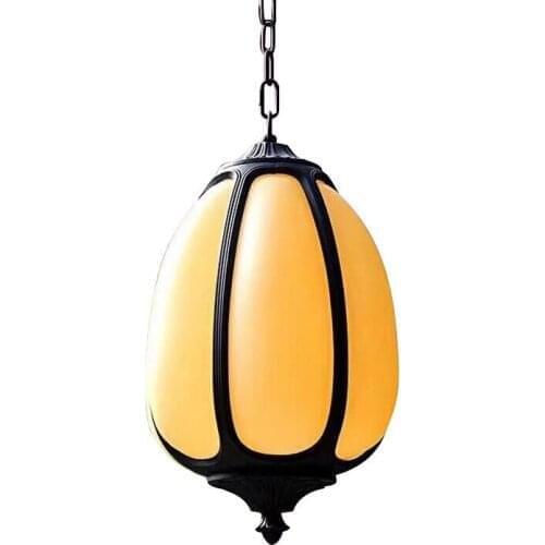 Retro Outdoor Hanging Lamp Waterproof Luminaria Pendant Lights Balcony Residential Corridor Walkway Exterior Pumpkin-Shaped Lamp