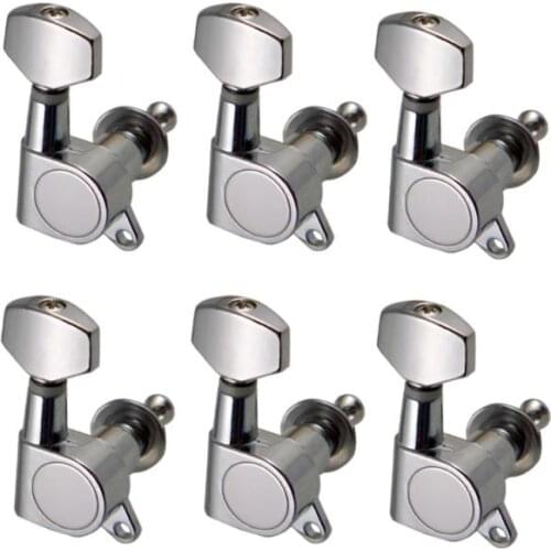 Tooyful Chrome Enclosed Guitar Tuning Pegs Tuners Machine Heads for Acoustic Electric Guitars 6R
