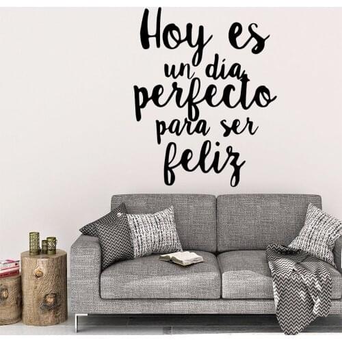 Romantic Spanish Sentences hoy es un dia Wall Sticker Home Decor Decoration For Home Decor Living Room Bedroom Wall Art Decal