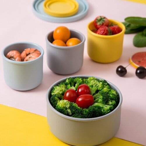 Silicone Lunch Box Bento Box Vegetables Fruit Salad Fresh-Keeping Bowl with Lid Seal Leak Proof Camping Picnic Food Storage Box
