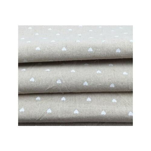 Cotton Linen Fabric Printed Heart for DIY Curtain Tablecloth Home Decor Cotton fabric 50*150cm