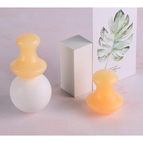 Yellow Jade Mushroom Lifting Firming Massage Face Care Tool Natural Stone Eye Massager Skin Detox Gua Sha Slimming Facial Beauty