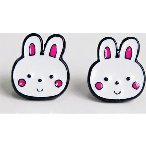 IVYYE Kawaii Rabbit Fashion Anime Cartoon Earring Cute Animal Stud Earrings For Women Girls Kids Jewelry XMAS New Gift