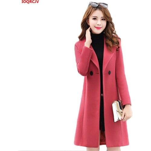 Autumn Winter Women Coats And Jackets 2019 New Elegant Blends Woolens Overcoat Plus Size Double Breasted Female Wool Coats W1594