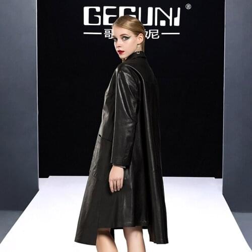 Real Sheepskin Coat Female Streetwear Long Trench Coats Autumn Jacket Women Genuine Leather Jacket Chaqueta Mujer MY3967