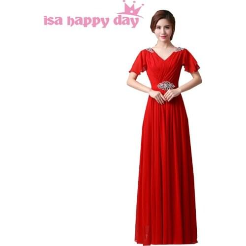 Formal ladies' evening elegant long sequin dresses size 2020 new arrival sister of the bride with cap sleeves dress H3492