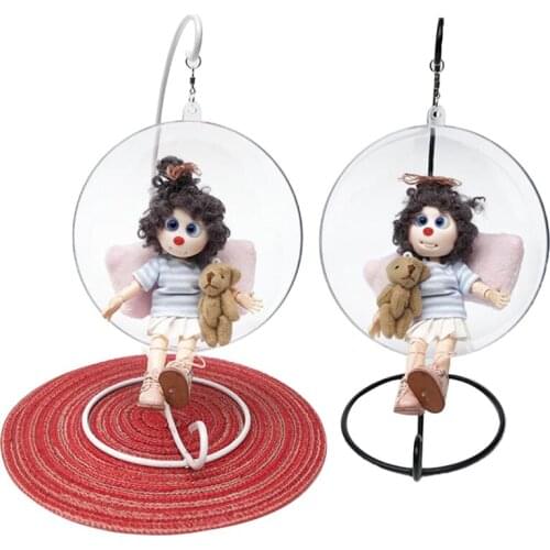 1 Pc 1:12 Scale Dollhouse Mini Furniture Swing Chair Hammock Hanging Basket Doll Decor Toy