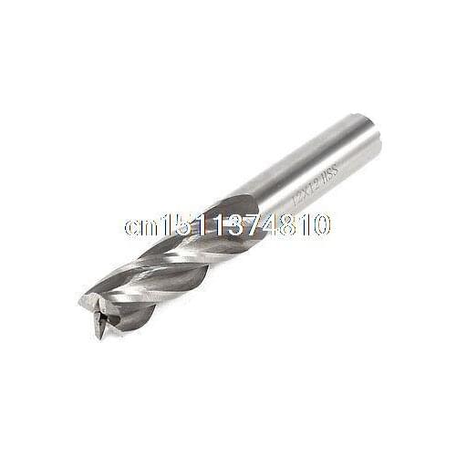 12mm x 12mm 4 Flute Straight Shank HSS Spiral End Mill Milling Cutter 3.3"