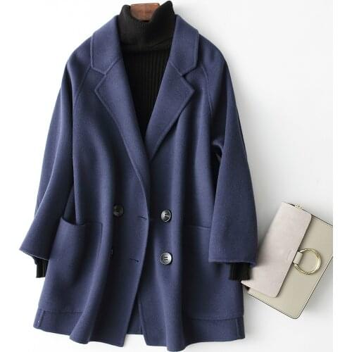 2020 Winter Jacket Women Solid Color 80% Wool Coat Female Spring Autumn Jackets Ladys Coats abrigo mujer 38068 WYQ1488