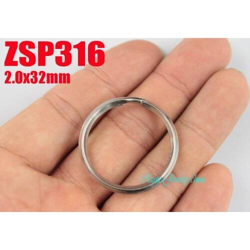 32mm stainless steel rhombus style key-ring Key Chain jewelry Split Key Rings DIY accessories parts 100pcs ZSP316