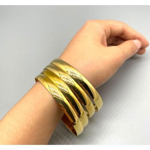 4pcs Dubai Women/Men Gold refacing Bracelets African European Ethiopian girls Jewelry Dubai Gold Bangles bride Bangles