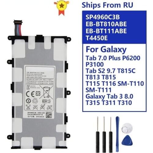 Battery SP4960C3B For Samsung Galaxy Tab 7.0 Plus P6200 P6210 P3110 P3100 Tab S2 T813 T815 T115 T116 T110 T111 Tab 3 T315 T310