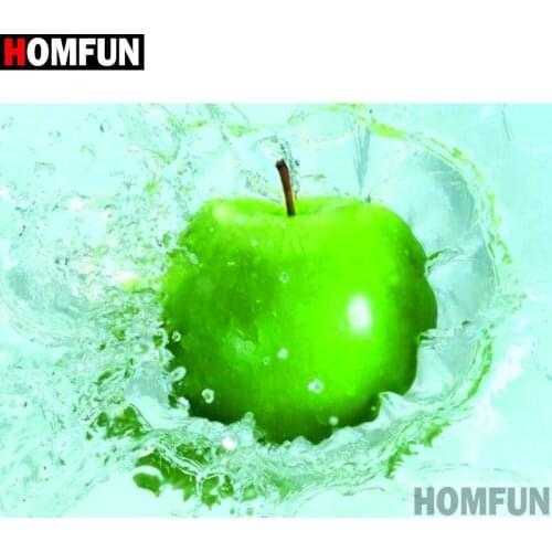 HOMFUN Full Square/Round Drill 5D DIY Diamond Painting "Fruit green apple" Embroidery Cross Stitch 3D Home Decor A13187