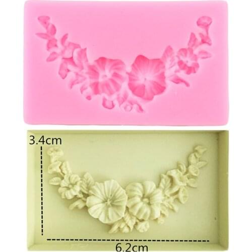 Bouquet Silicone Mold Flower Garland Cake Border Fondant Molds Cake Decorating Tools Cupcake Topper Candy Clay Chocolate Moulds