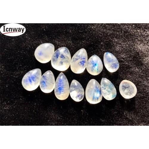 Natural white moonStone Beads 7*11mm 1pcs random choose For Jewelry Making DIY Jewellery Wholesale