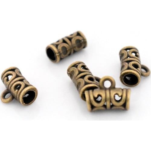 12x9x5.5mm 30pcs/lot Antique Bronze Plated Charm Bail Beads Pendant Clip Clasp Connectors for Bracelet Necklace Jewelry Making
