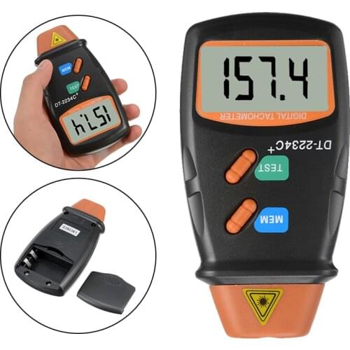 Digital Laser Rev Counter Meter DT2234C Non-contact Tachometer Rev Counter Machine Motors Rotation Speed Tesing Tool 131*70*29mm