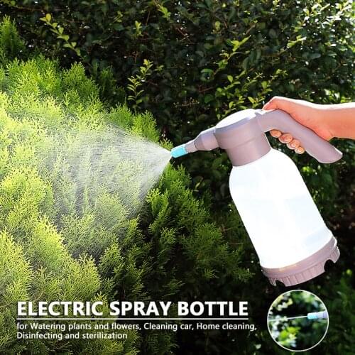 2L Electric Automatic High-pressure Garden Water Spray Bottle 360 Degree Battery Sprayer Watering Hose USB Charging Water Gun