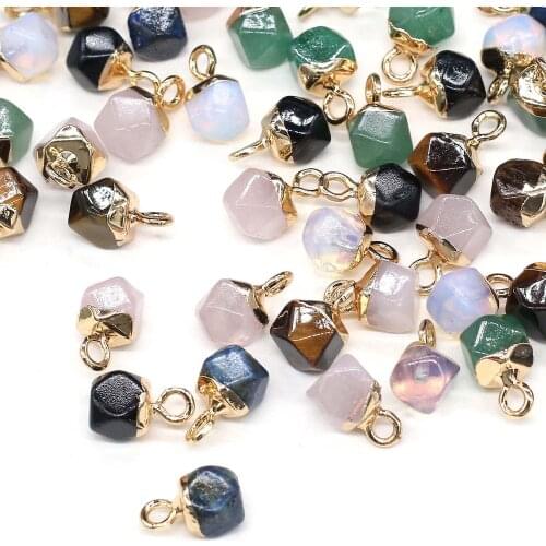 Faceted Azuki Bean Gemstone Pendant Handmade Crafts DIY Necklace Bracelet Earrings Jewelry Accessories Charms Loose Beads 6x6mm