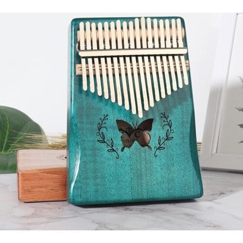 Kalimba 17 Keys Thumb Piano Butterfly Pattern|Mahogany African Style Mbira|Free name engraving|Personalized gifts