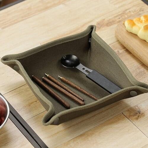 Camping Tools Tray Tableware EDC Folding Cloth Tray EDC Outdoor Multi-function Sundries Storage Box