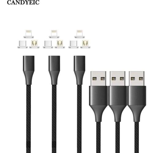 CANDYEIC USB Magnetic Cable For iPhone 12 11Pro Max XR 9 X 8Plus 7Plus XS Max SE 6 6s Plus Phone Cable for iPad Pro Mini Air