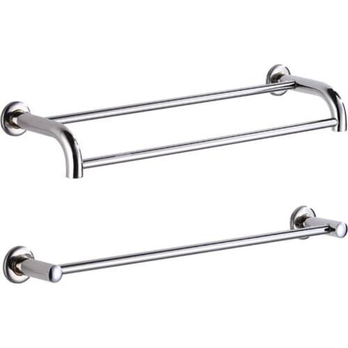 Multifunctional Stainless Steel Silver Bathroom Hardware Set Towel Rack Toilet Paper Holder Towel Bar Hook Bathroom Accessories