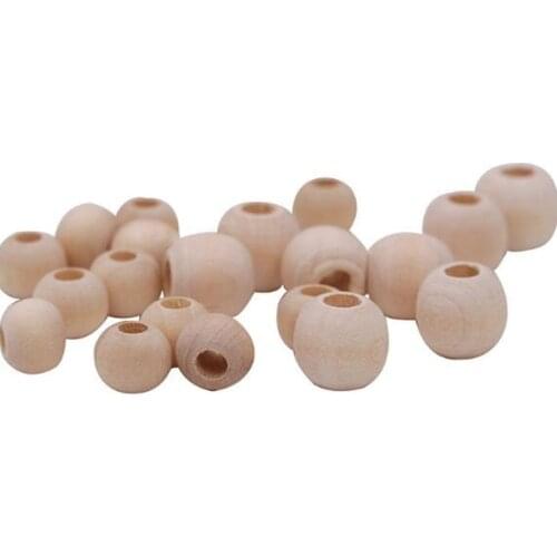 Fashion round big hole wood beads DIY natural color wooden beads fit jewelry accessory 50 pieces xzw100