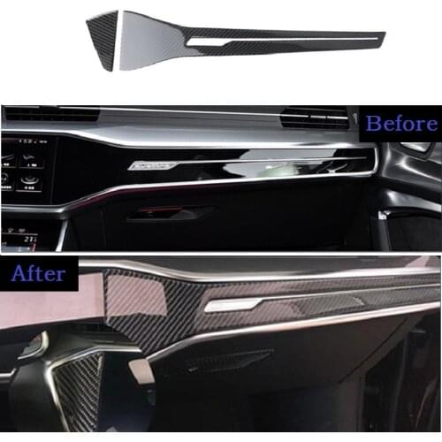 Fit For Audi A6 C8 A7 2019-2020 Carbon Fiber Sticker Center Console Panel Decoration Strip Interior Car Accessories
