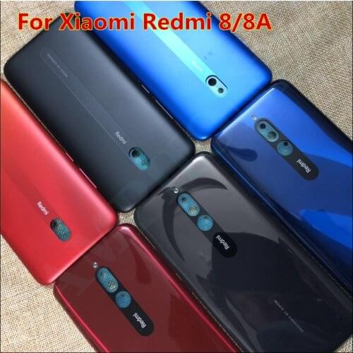 New Back Battery For Xiaomi Redmi 8/8A Spare Parts Cover Door Housing + Side Buttons Rear Housing Cover Black Free Shipping
