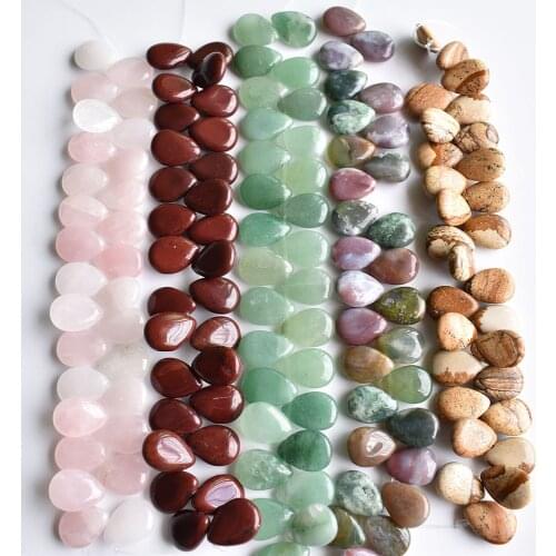 Wholesale 29pcs/lot 13X18mm Natural stones of various colorsNat drop CAB CABOCHON teardrop beads for jewelry making free