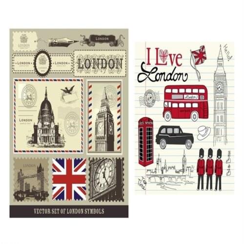 Spring Summer Hot Sale Square Silk Scarf Women Head Scarf Hair Tie New Print London Symbols Fashion Scarf Women bandana 70*70cm