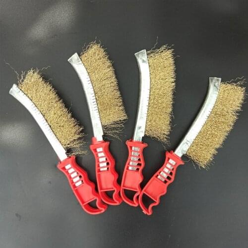 Portable Wire Brush Durable Stainless Steel Wire Brush Handle Anti-rust Cleaning Polishing Tool Gap Cleaning Rust Removal Brush