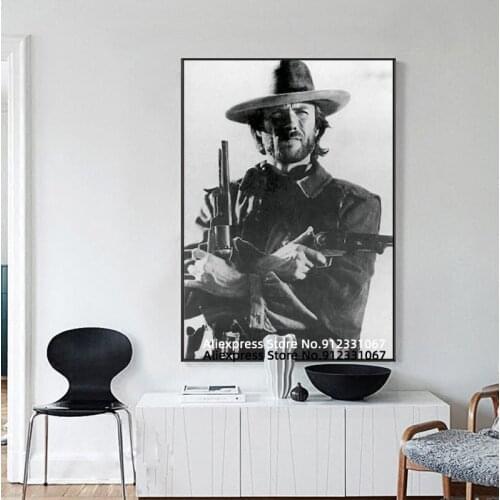 Art Poster Clint Eastwood A Fistful of Dollars Movie Poster and Prints Wall Art Decoration Canvas Painting For Living Room Home