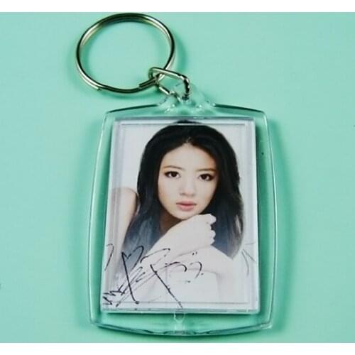 10 Pcs Keychain Key Chain Rings Blank Clear Transparent Acrylic Picture Frames 32x46mm Lockets AC889