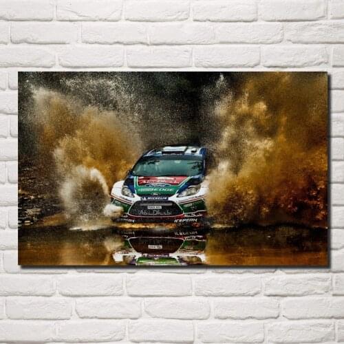 Rallying sports car off road race living room decoration home wall art decor wood frame fabric posters KG092