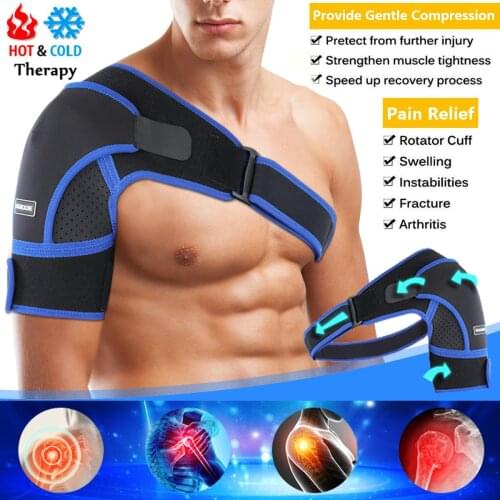 Adjustable Shoulder Support Brace,Neoprene Upper Arm Belt,Therapy Compression Wrap for Rotator Cuff, Dislocat Gym Sports Care