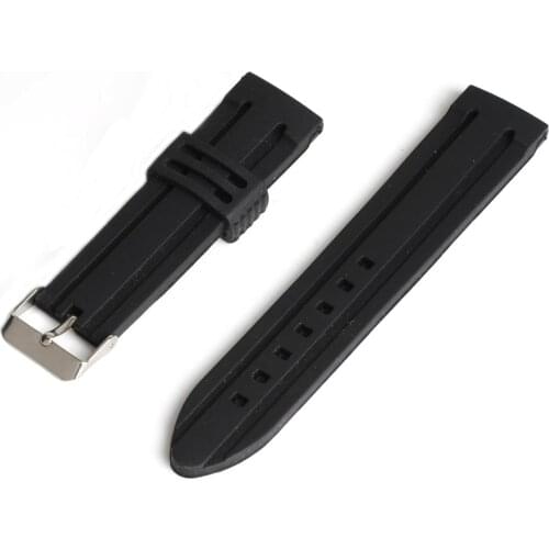Men Women 24mm Black Silicone Watch Band Strap Bracelet For Sport Watch horlogeband bande de montre cinturino