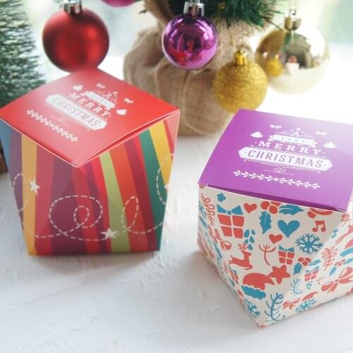 Christmas Diamond polygon Design 12 pcs mix style Paper Box Gifts Chocolate Cookie Packaging Party Favors Decoration Use Storage